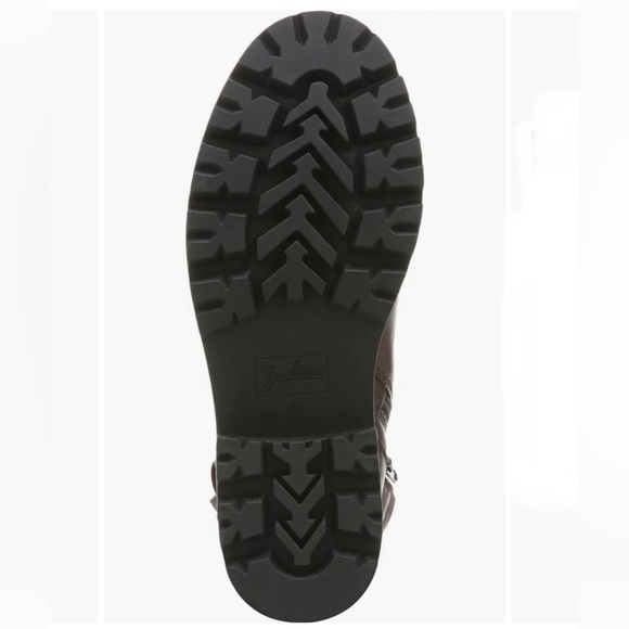 ZODIAC Women Miller Harness Leather Lug Sole Boot Block Chunky Heel Shoe Size 10 - Picture 5 of 10